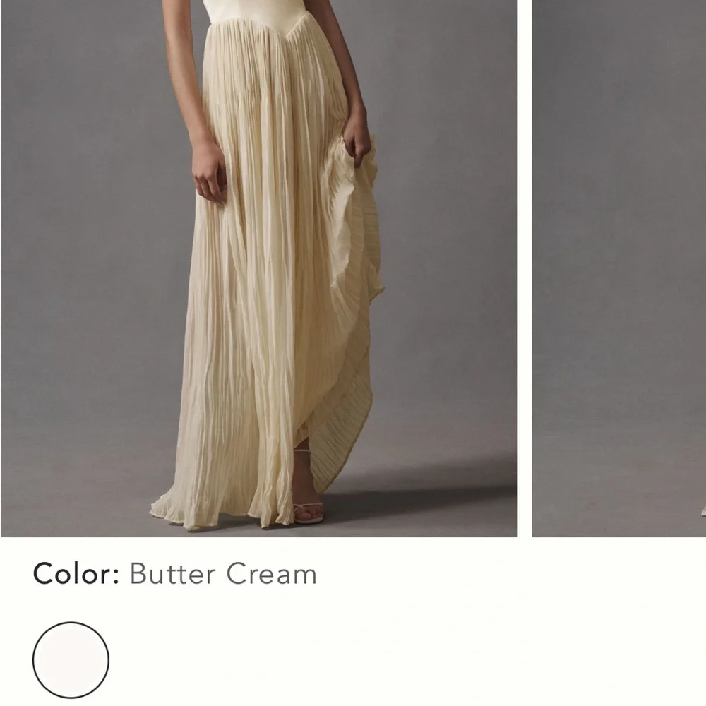Anthropologie Cream Strapless Maxi Dress - Picture 4 of 6